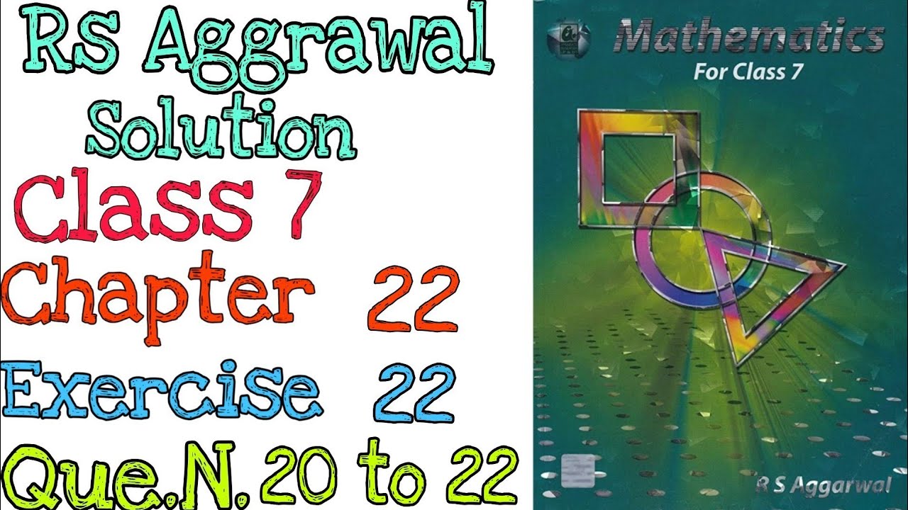 Bar Graphs | Class 7 Exercise 22 Question 20,21,22 | Rs Aggarwal | @MD Sir
