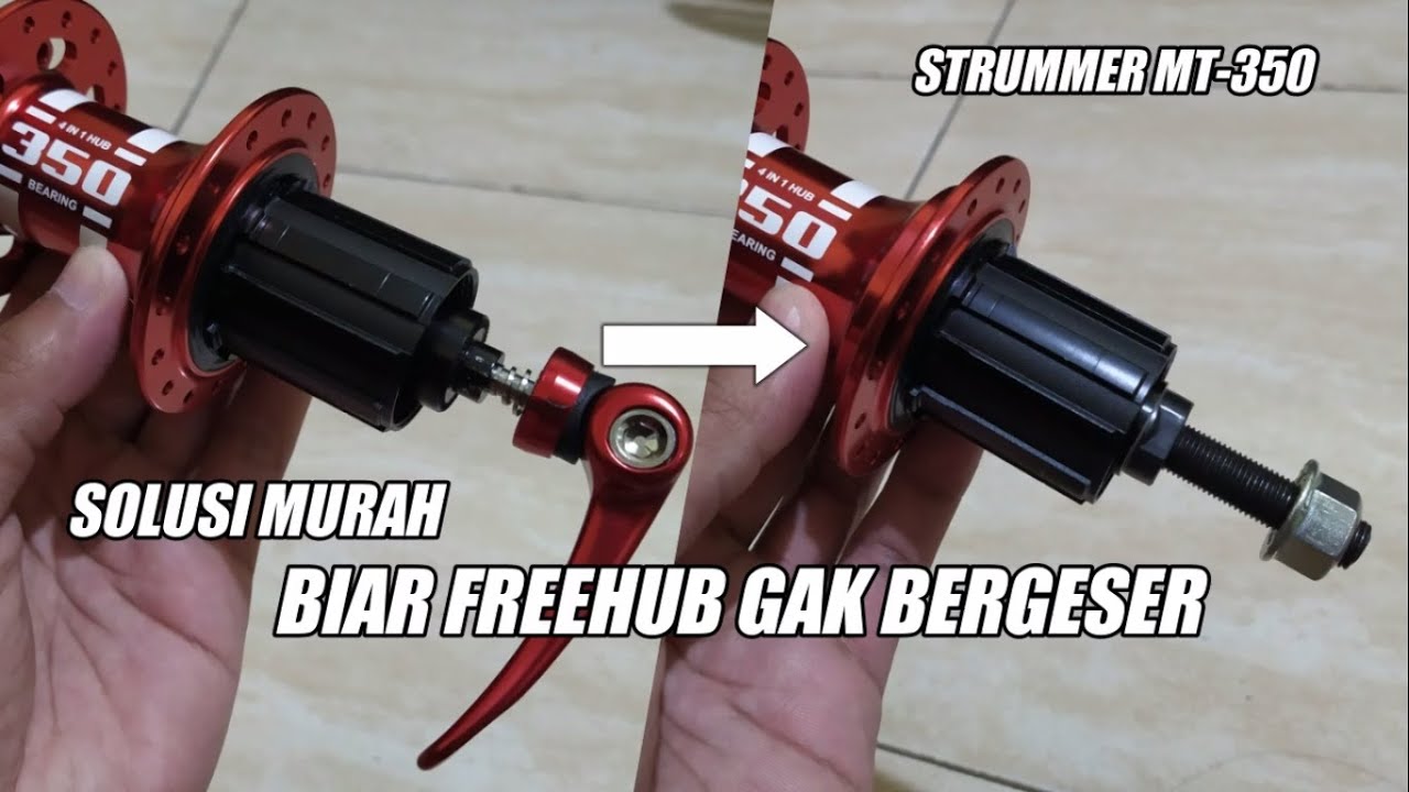 Tutorial mengubah as QR HUB Strummer MT350 ke as drat 10mm | Convert QR to Male Axle Hub