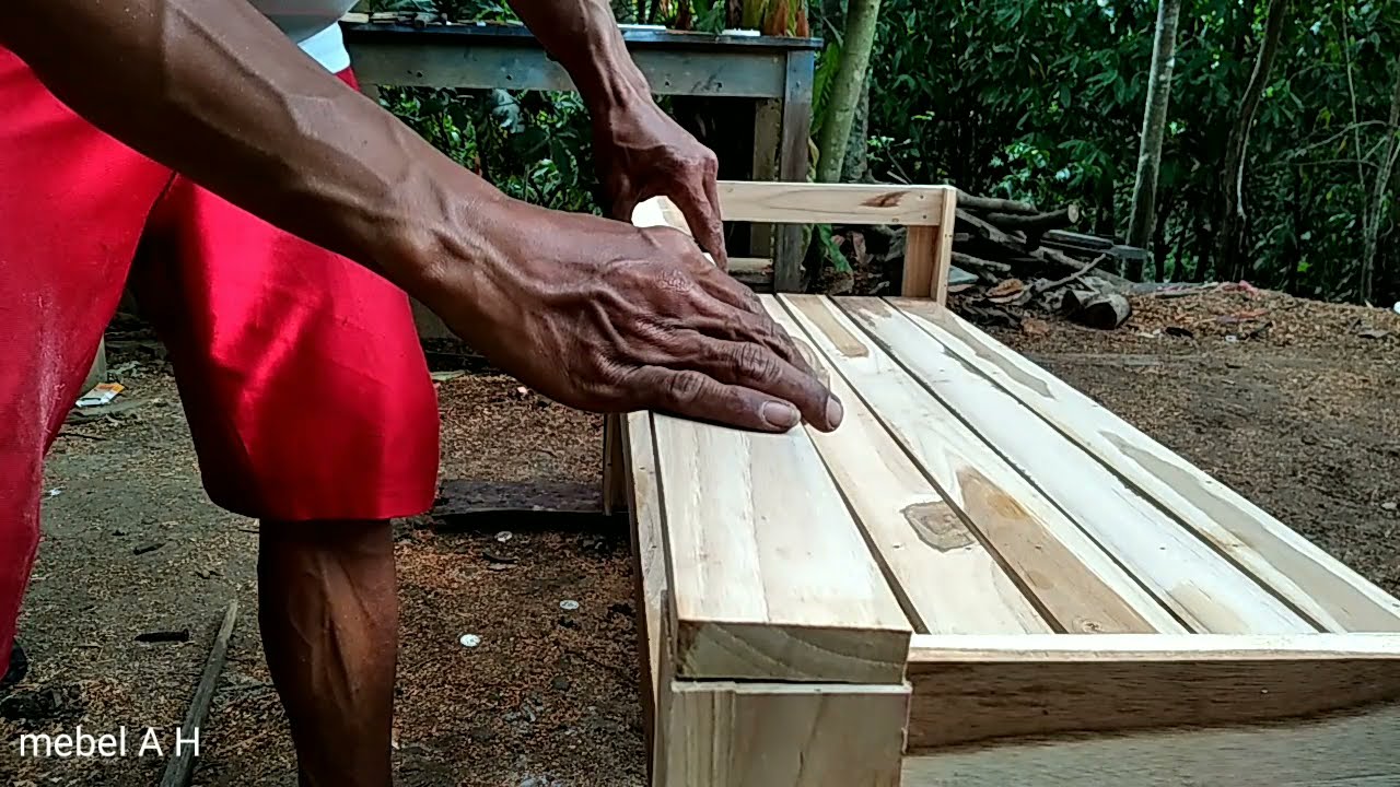 Tanpa purus langsung paku membuat kursi dari kayu jati / kursi taman /kursi teras