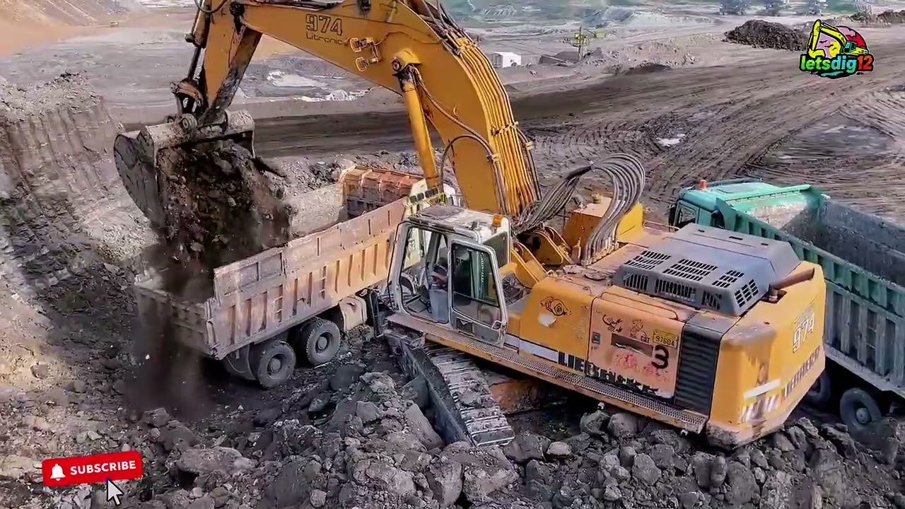Monster Liebherr 974 Excavator Loading Mercedes & MAN Dump Trucks | Satisfying Heavy Equipment Power
