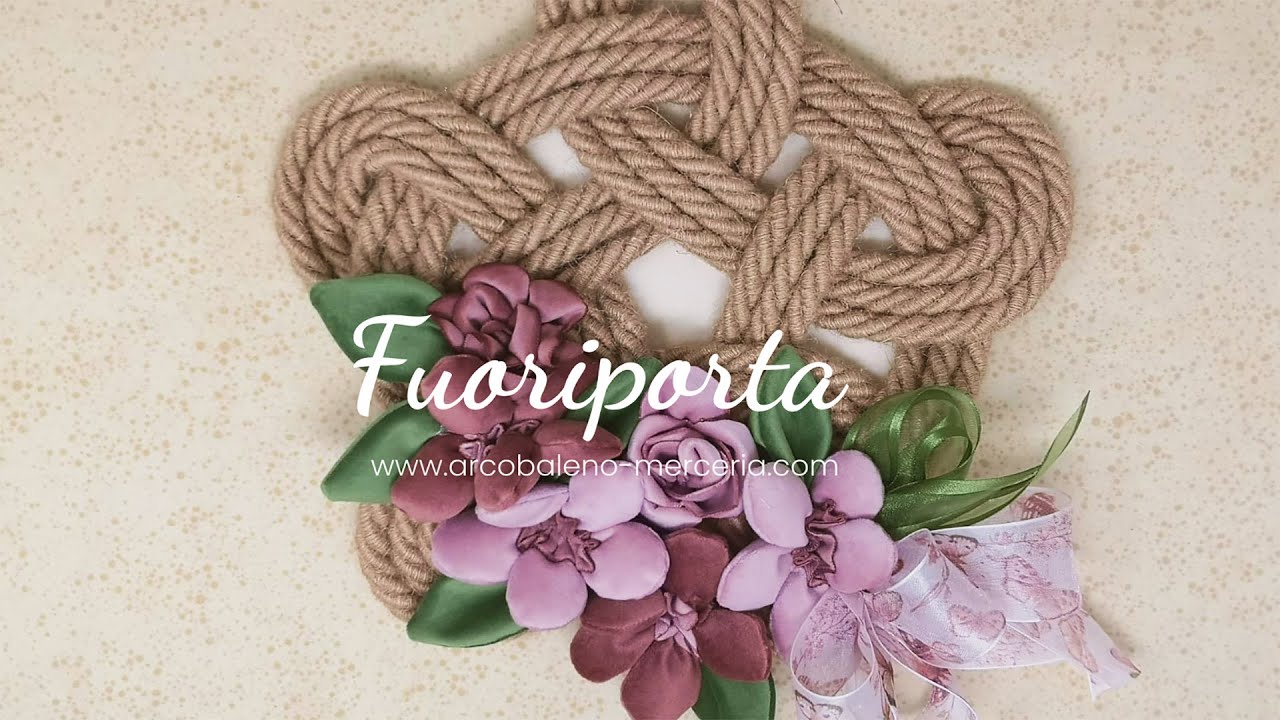 Fuoriporta con corda e rose velluto (731)