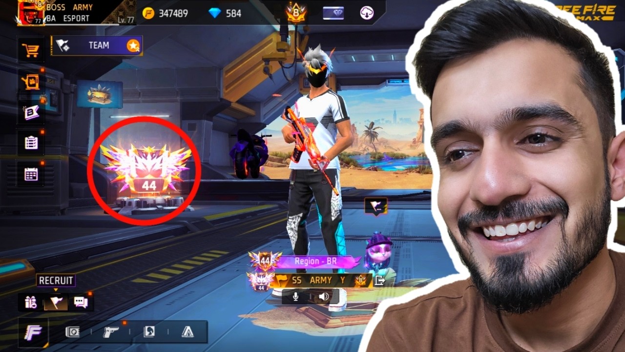 Grandmaster Top 44 Live Rank Push - FreeFire Max Live On Phone