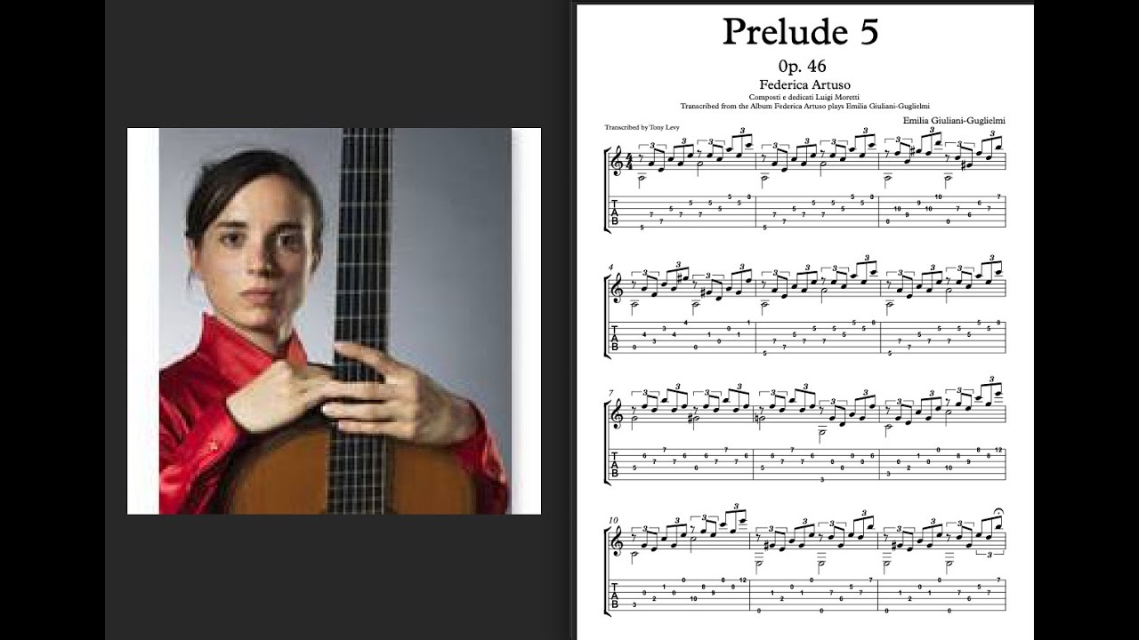 Prelude 5 Op 46 Emilia Giuliani-Guglielmi - Federica Artuso (Transcription)