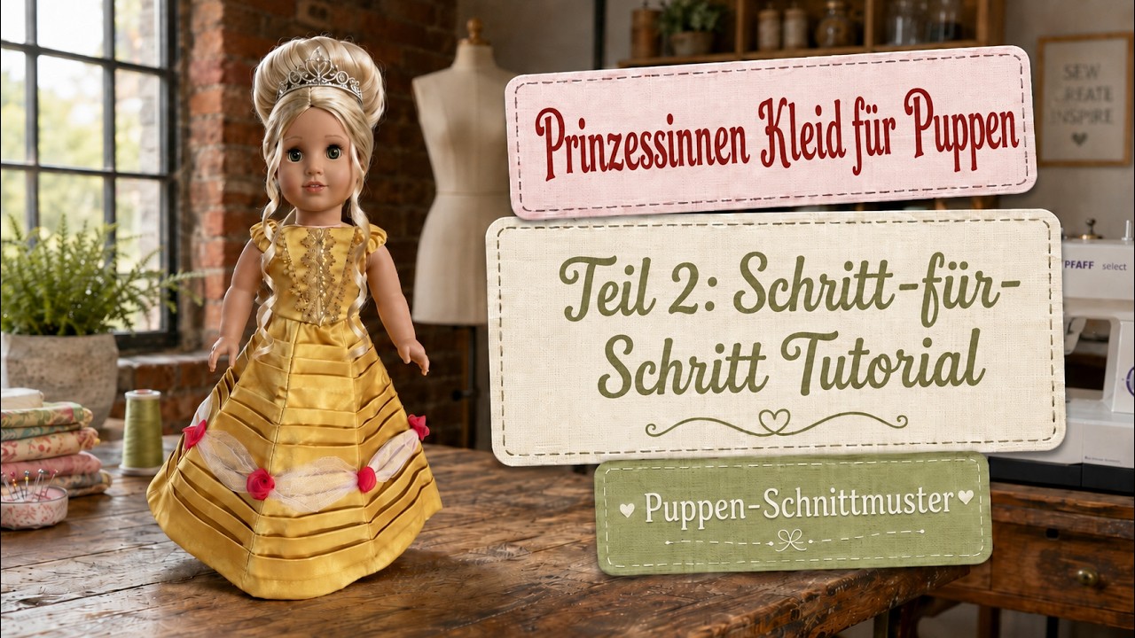 🌹 Wow! Belle Prinzessinnenkleid für American Girl Puppen | Teil 2