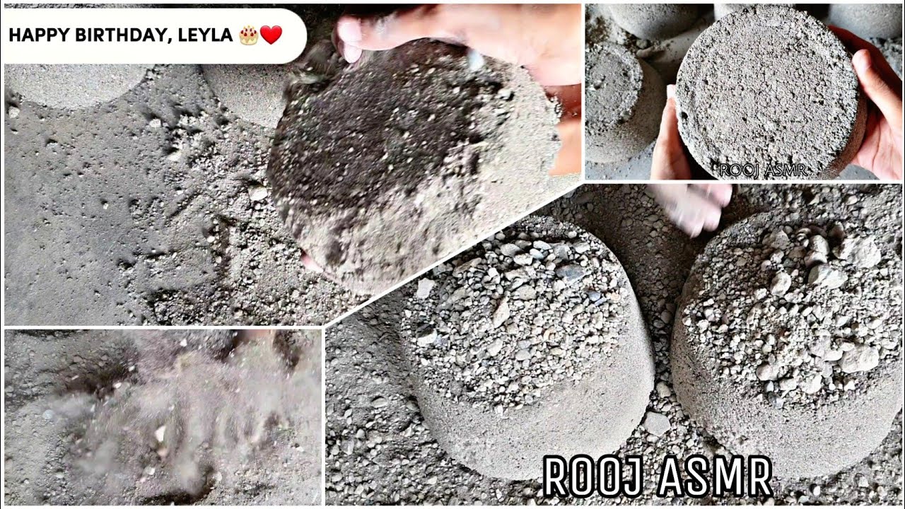 Happy birthday, @Leyla 🎂❤ Gritty River Sand Cement Cakes Dry Floor Crumbles🤍 Dustplay/Tapping🥰
