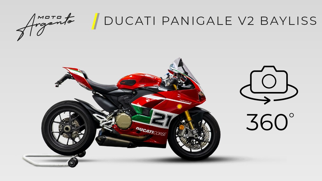 DUCATI PANIGALE V2 BAYLISS - Vista a 360 gradi - Moto Argento.