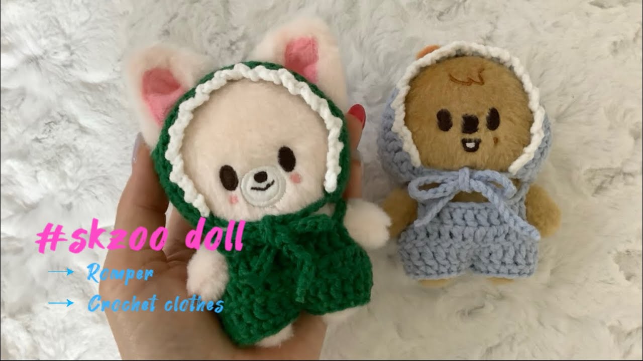 스키주 한쿼카 폭시니 롬퍼 바지 만들기 skzoo crochet clothes