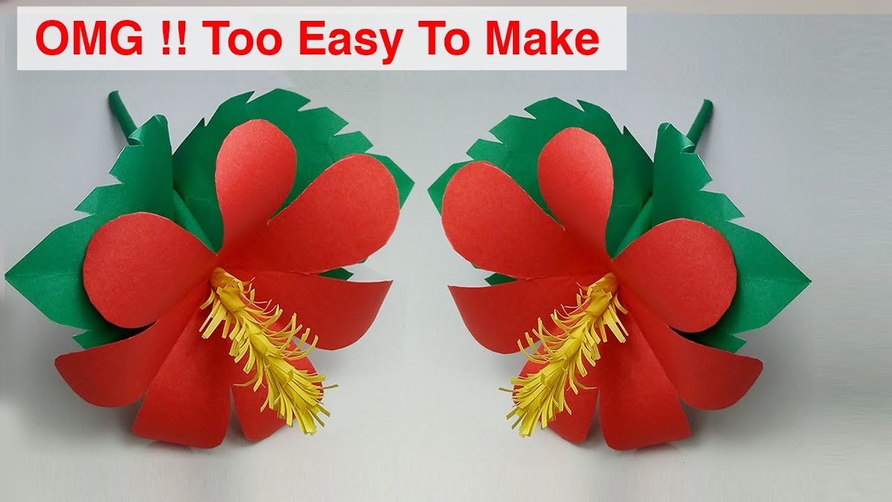 ►► How To Make Paper Hibiscus Flower Easy Step By Step | Flower Making With Paper Ep-17