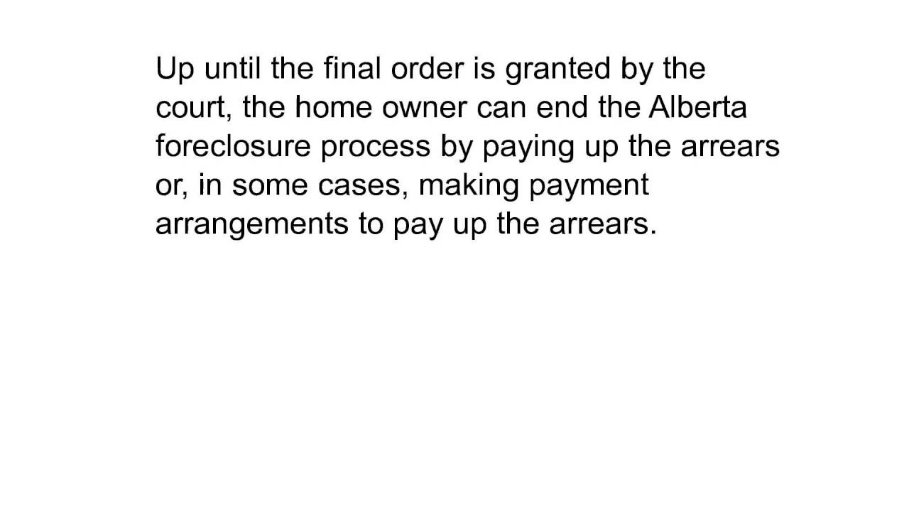Alberta foreclosure and how it works?