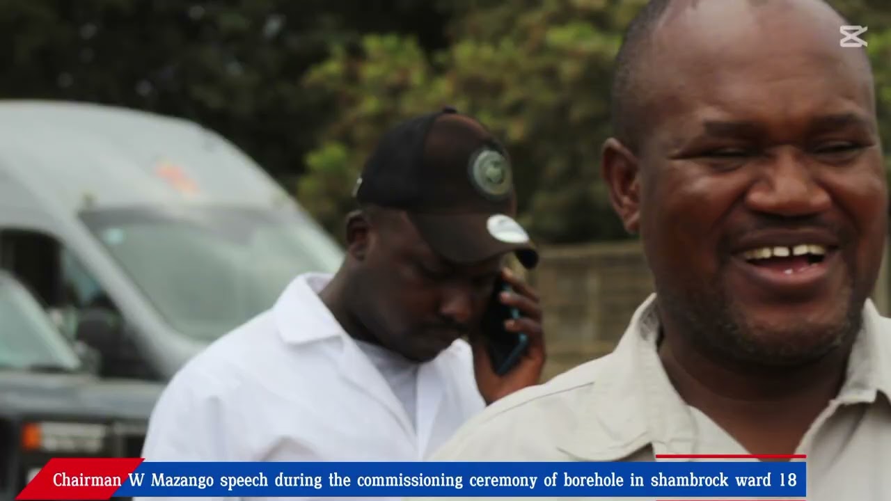 Chairman W Mazango during the comissioning of new borehole in ward 18