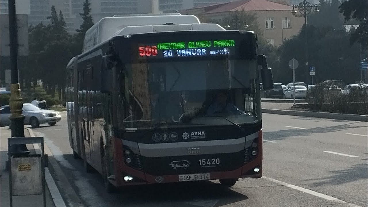 Bakı 500 nömrəli avtobus. Səfər(20 yanvar m/st ➡️ Sumqayıt şəhəri(Heydər Əliyev parkı)).