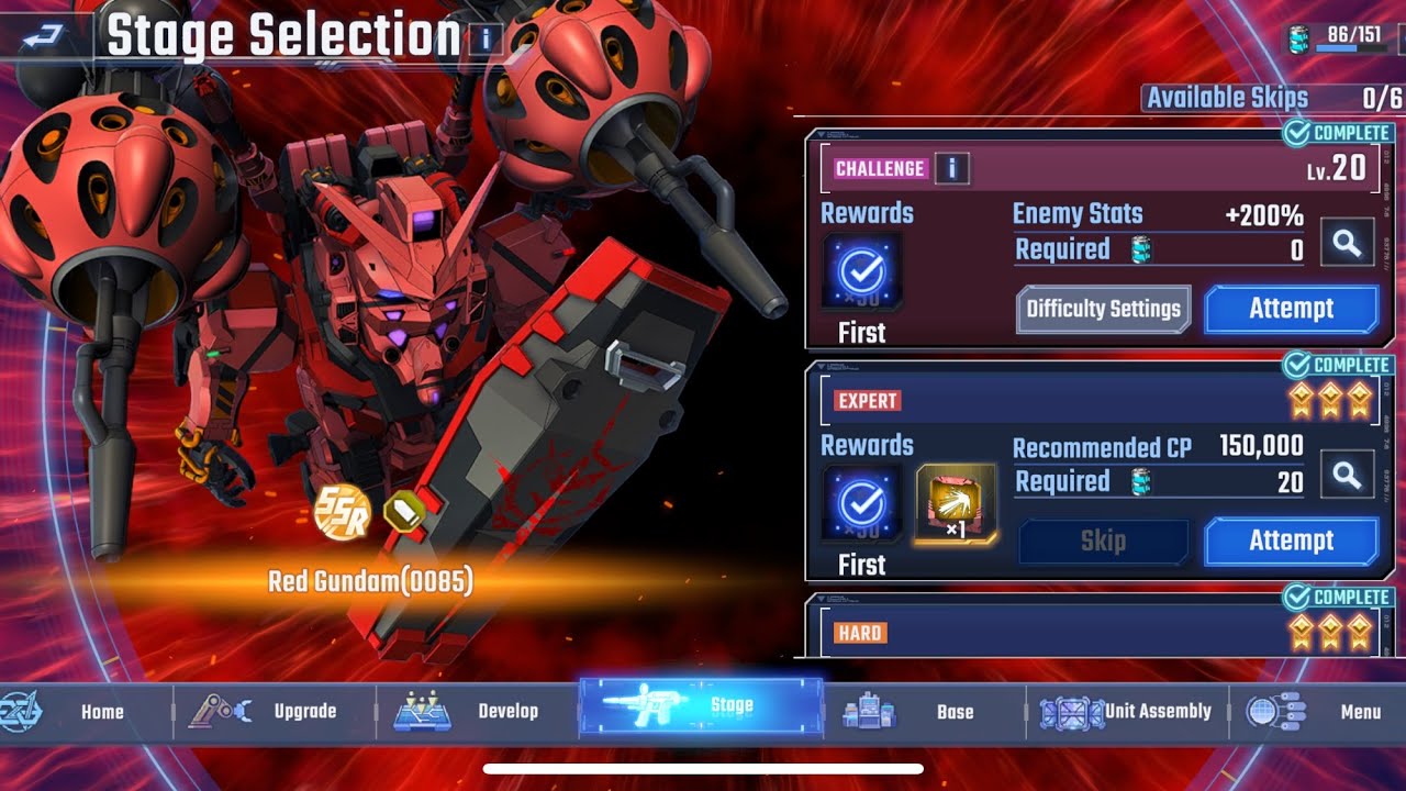Fierce Enemy Assault Red Gundam Level 20 (unstoppable & Lightning-fast)