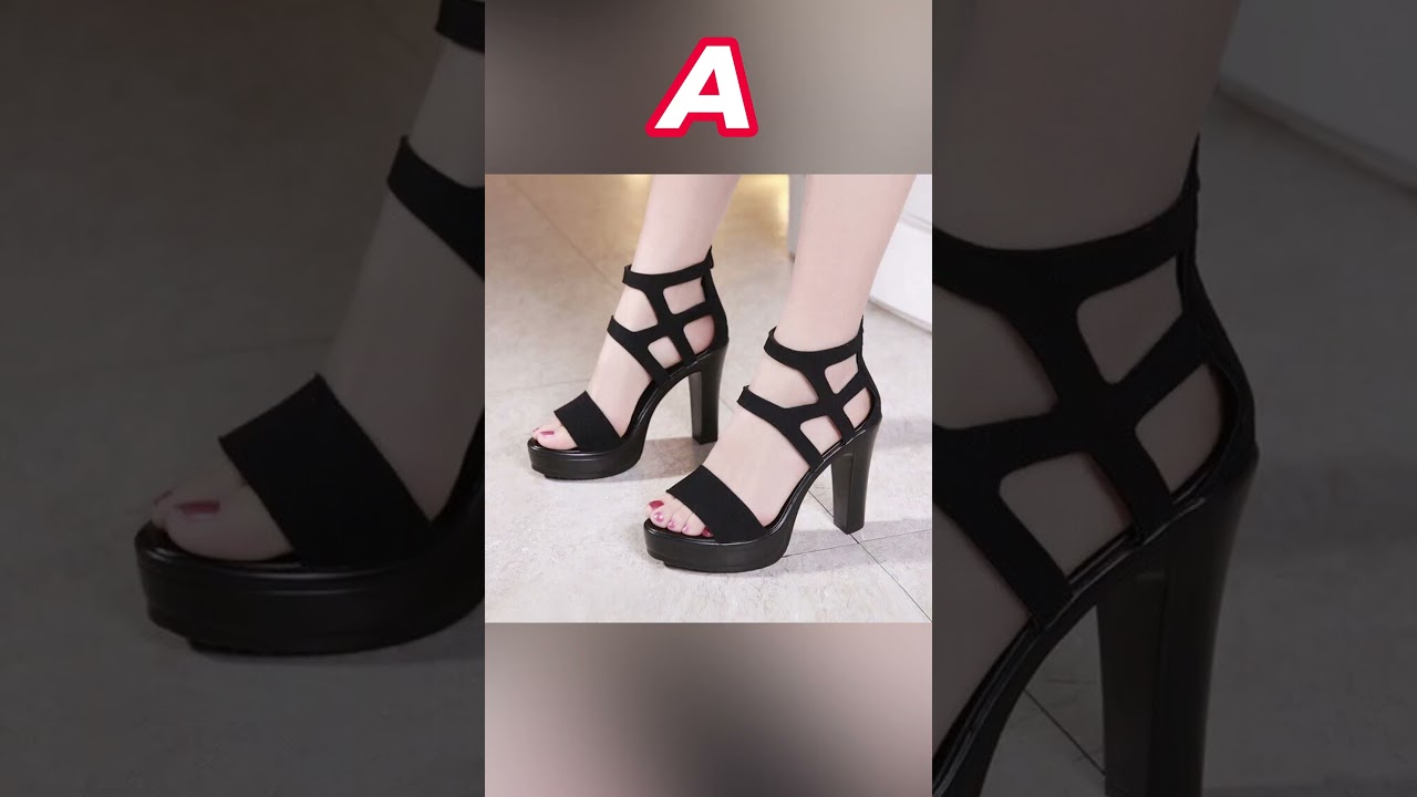 Trendy Black Ankle & Block Heel Sandals for Girls 👠| Stylish Heels Collection | 