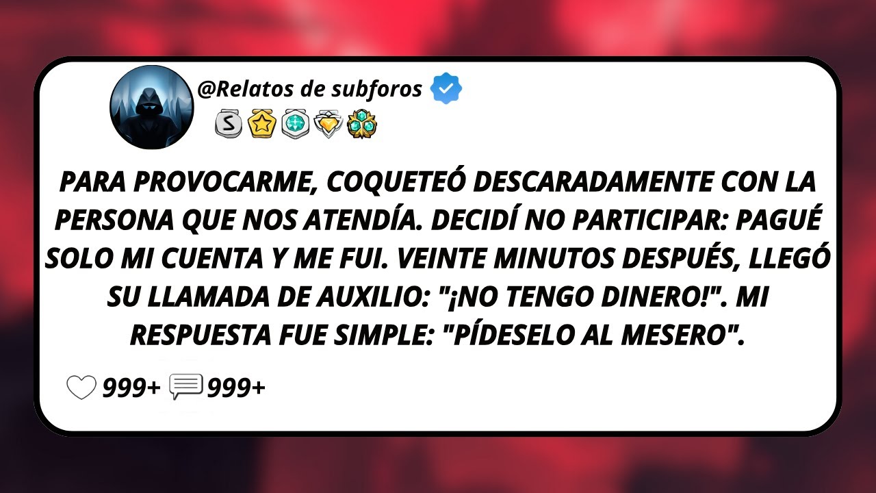 Para Provocarme, Coqueteó Descaradamente Con La Persona Que Nos Atendía. Decidí No Participar...