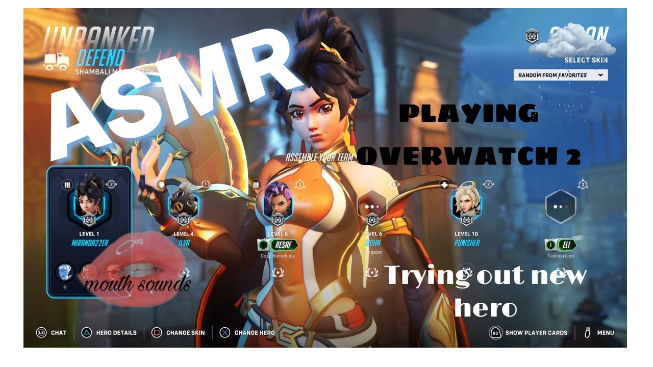 ASMR GAMING🪽💤||overwatch 2, playing as the new hero🔥💖||🌸 mouth sounds,rambling and light rain🌸🌧️||