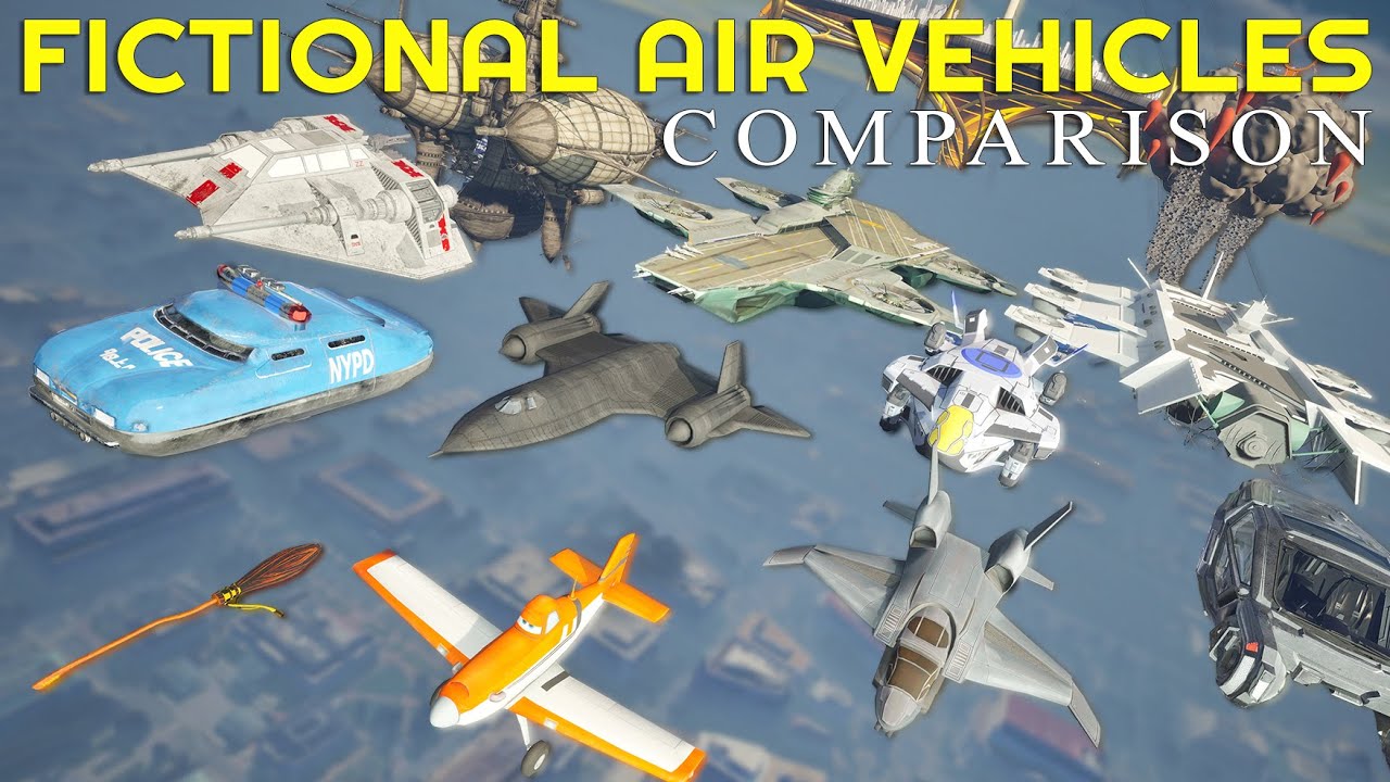 FICTIONAL AIR VEHICLES Size Comparison In Real Scale #comparison