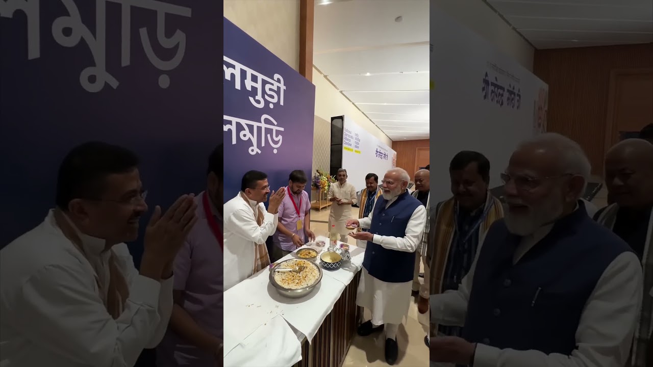 PM Modi enjoys Jhalmuri with NDA leaders ahead of their meeting in New Delhi #shorts Narendra Modi