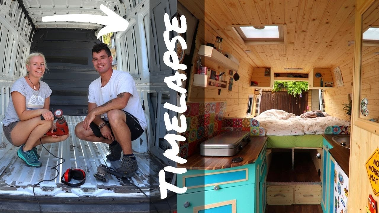 Van Conversion TIME LAPSE full | Couple builds their own CAMPER VAN to live in it | #VANLIFE GERMANY