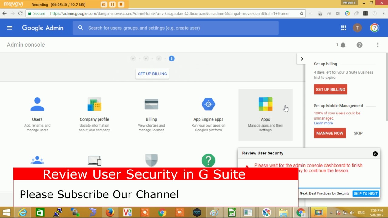 Google G suite All Security Setting