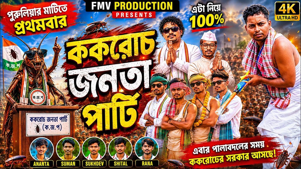 Cockroach Janta Party Purulia Song कॉकरोच जनता पार्टी Nayan Bauri New Song | CJP | CJP Party। 