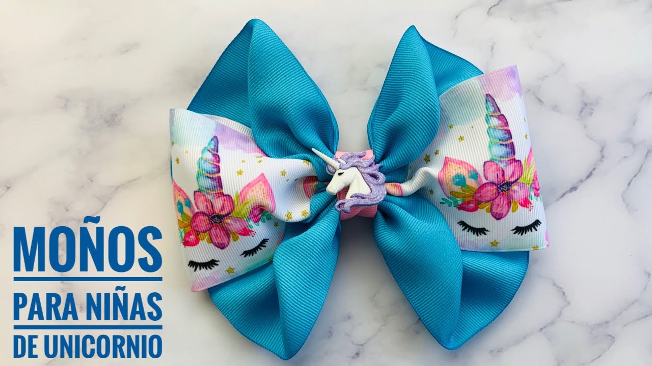Como hacer moños para niñas de unicornio/lazos para niñas de unicornio