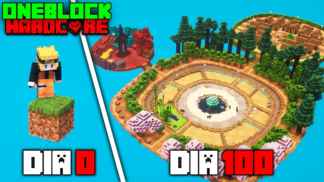Sobreviví 100 días en Un Oneblock en Minecraft Hardcore... Esto fue lo que pasó