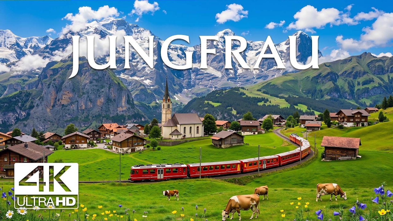 Jungfrau 4K | Timeless Beauty Above the Clouds – High Peaks, Green Slopes & Mountain Calm