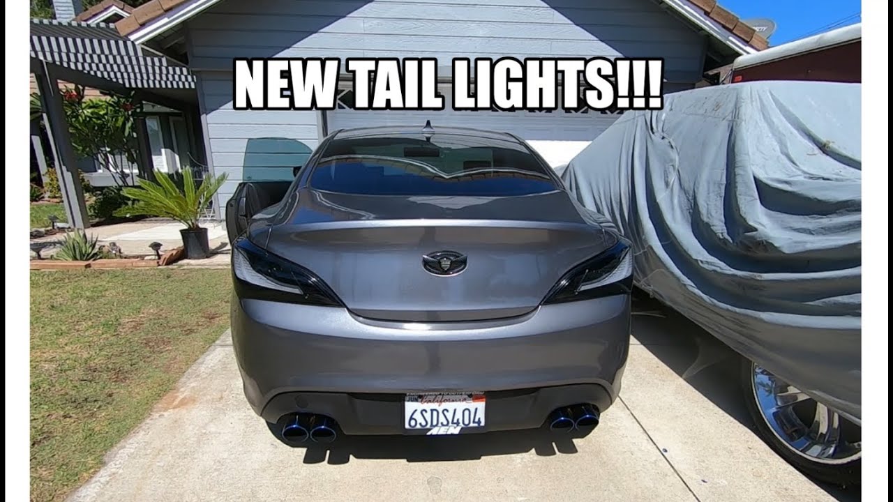 GENESIS COUPE NEW ANZO CUSTOM TAIL LIGHTS!!! (INSTALL)