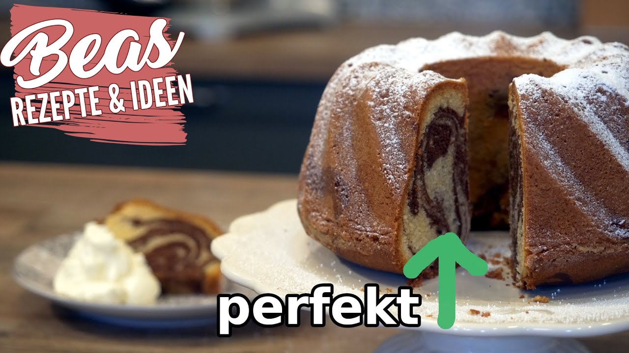 Mein bester Marmorkuchen! Perfektes Muster garantiert (einfaches Rührkuchen-Rezept)