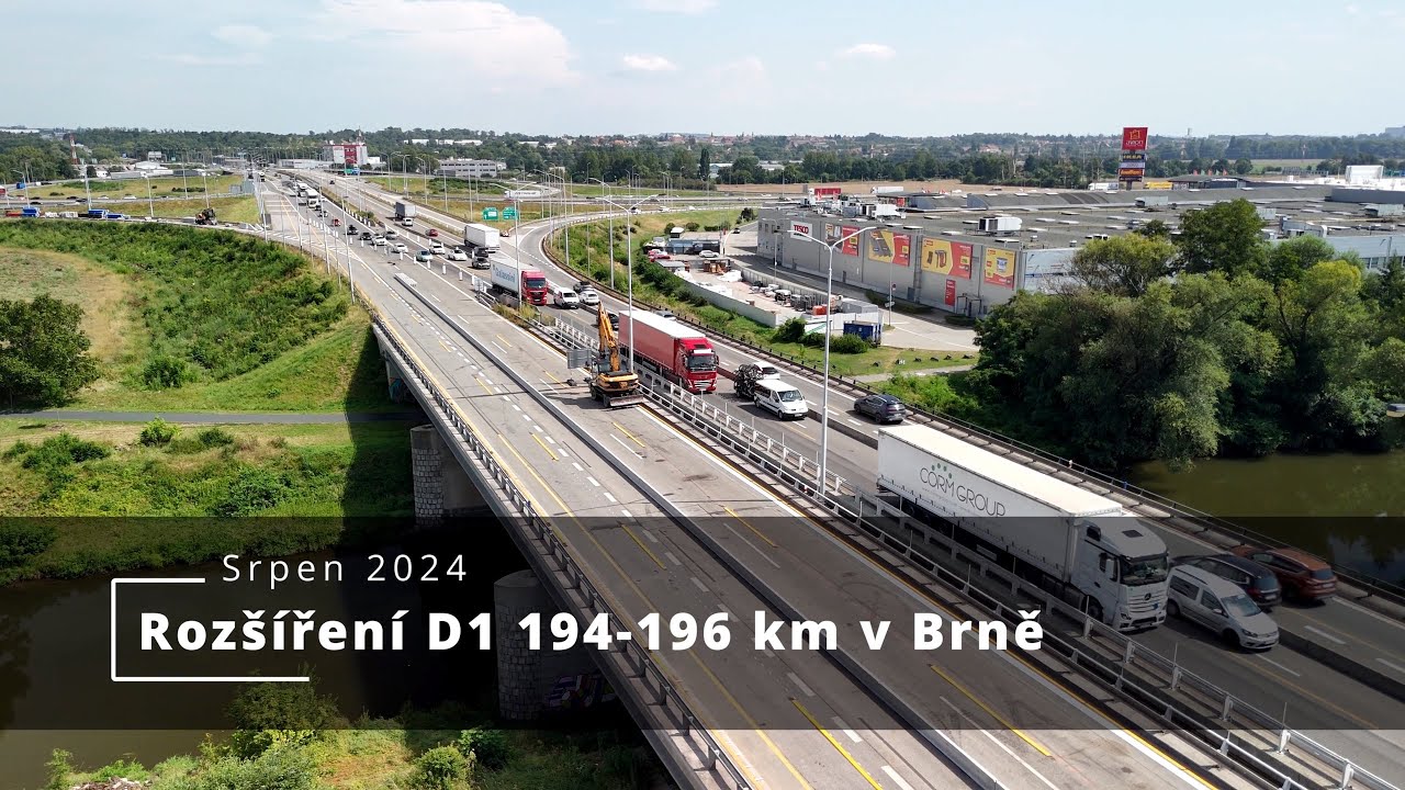 Rozšíření D1 u Brna (194-196km) - hotový pás směr Praha (srpen 2024)