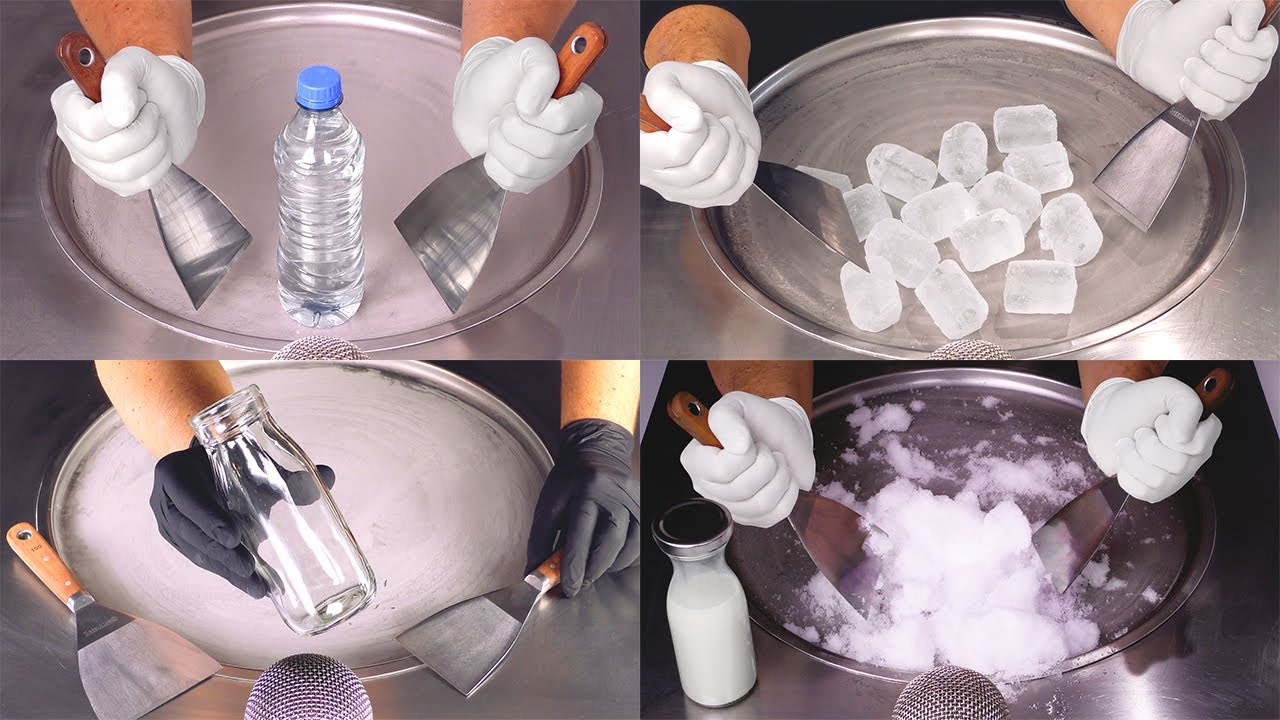 No Taste Ice Cream Rolls Compilation With Water, Ice, Snow & Air (ASMR)