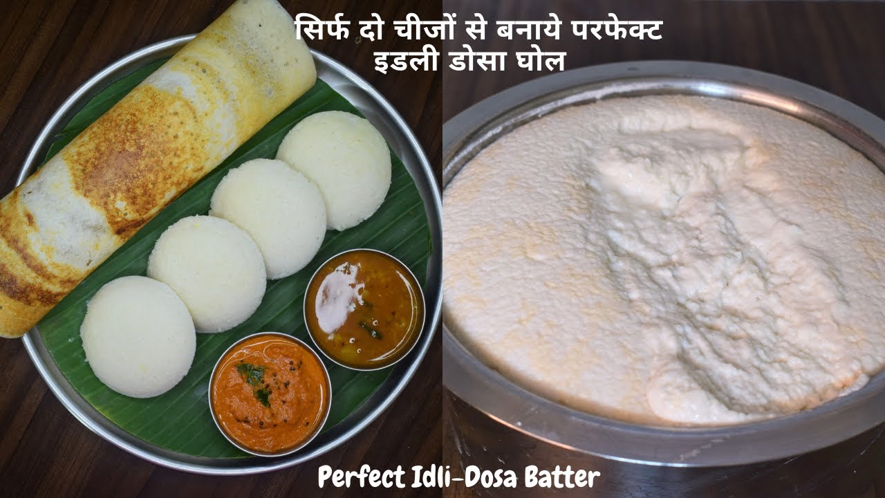 Homemade Idli Dosa Batter सिर्फ दो सामान से बनाये परफेक्ट इडली डोसा घोल मुलायम इडली और कुरकुरा डोसा