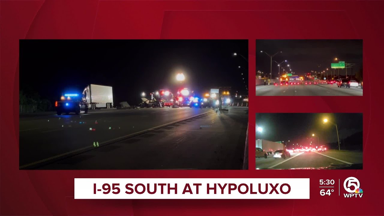Fatal crash on I-95 slows traffic in Boynton Beach