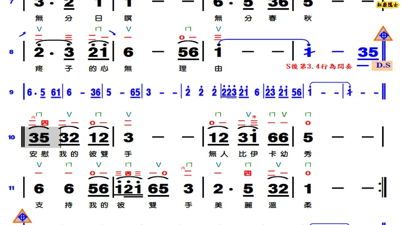 阿母的手 - 流版 -D調伴奏(動態譜)