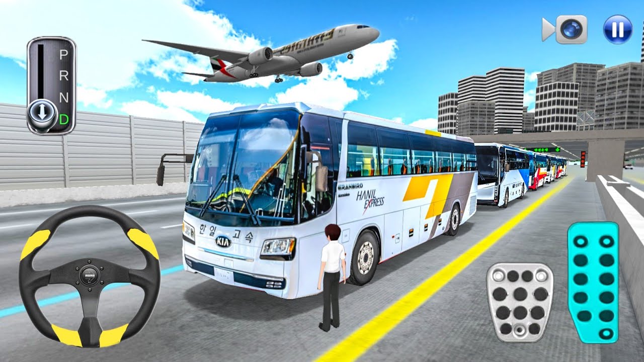 New Buses in Express Bus Lanes Eight Lane Highway Driving - 3D Driving Class 2025 - Game Android Bus