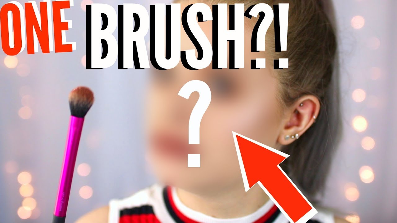FULL FACE OF MAKEUP USING ONE BRUSH!! | sophdoesnails
