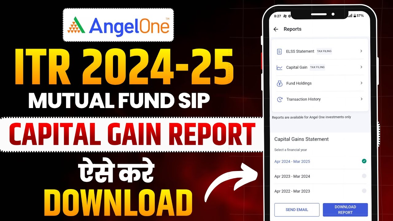 Download Mutual Fund SIP STATEMENT Report | Tax PnL report Download Angel One