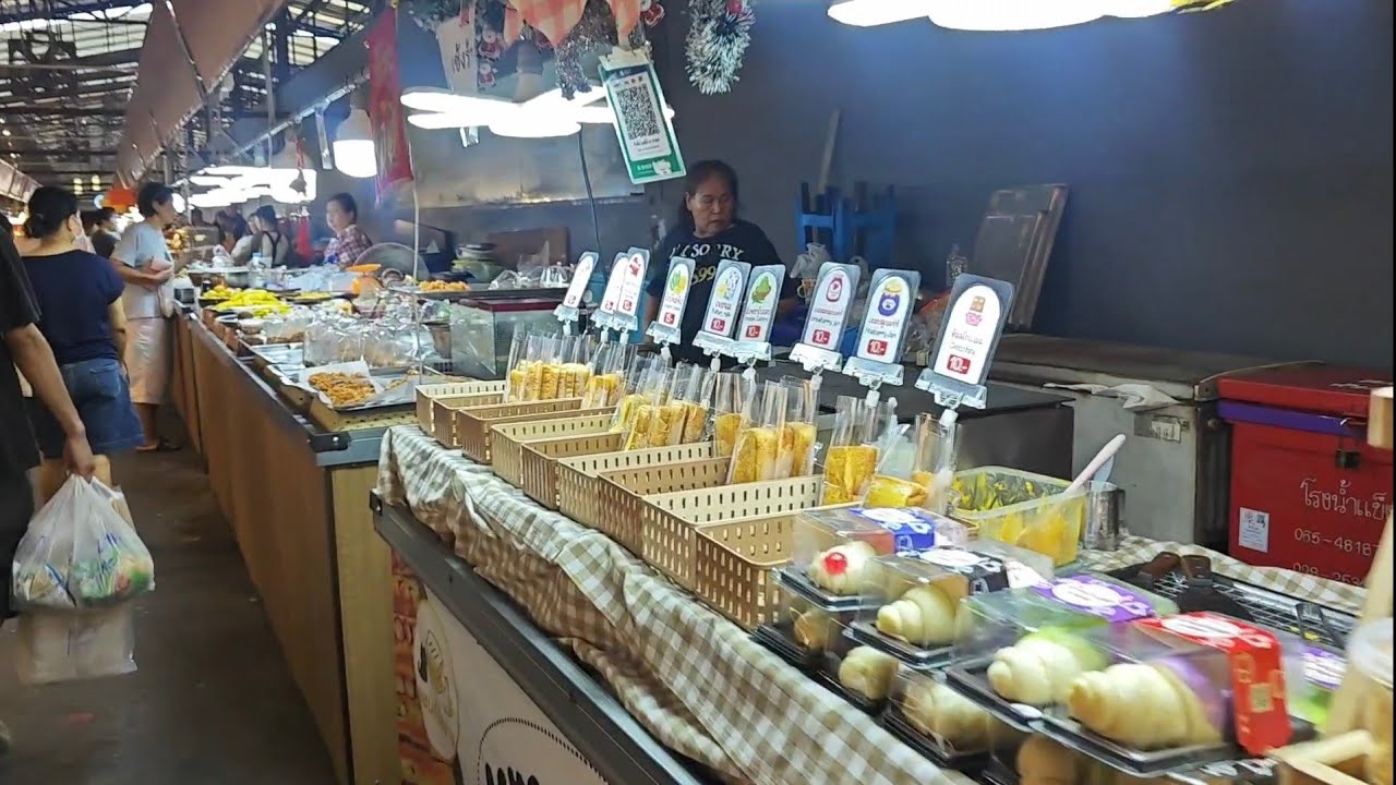 ตลาดนัดตอนเย็นของกินเยอะมาก ตลาดนานาเจริญ #streetfood #ตลาดนัด #thaifood #market 