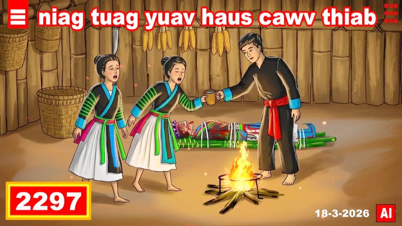dab hais hmoob - 2297 - 18-3-2026 niag tuag yuav haus cawv thiab, ผีจะดื่มด้วย, she wants to drink.