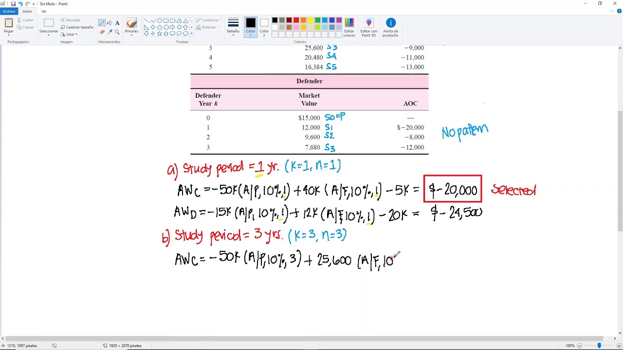 Engineering Economics - Replacement Study with Study Period