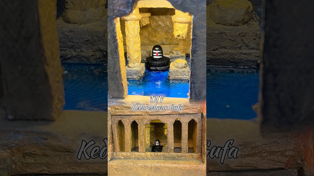 Kedareshwar Gufa Miniature #diy #shorts #craft #Kedareshwar #Miniature #TempleArt