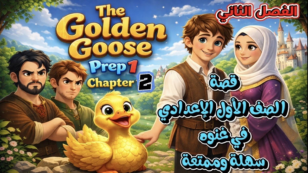 قصة الصف الأول الإعدادي في غنوة الفصل الثاني ترم ثاني 2026 The Golden Goose Ch2