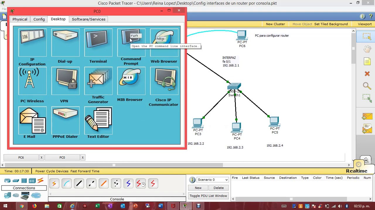 Configuración de las interfaces de un router, por consola