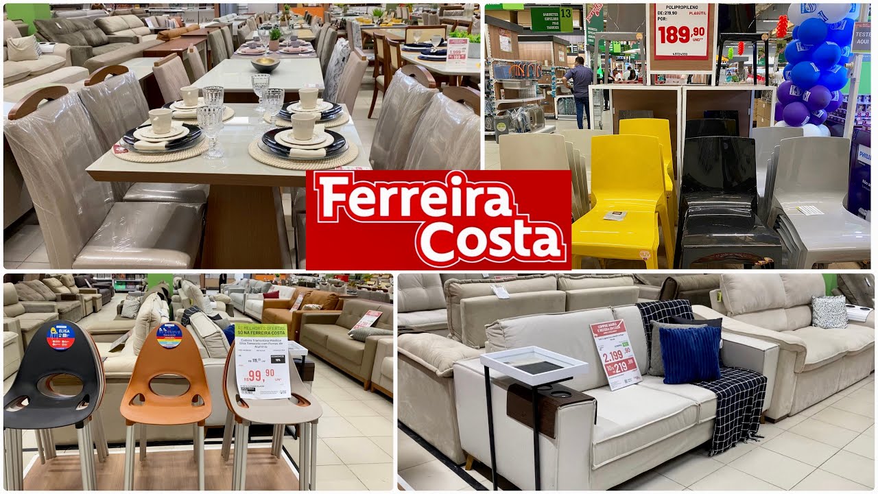 Ferreira Costa: Móveis em promoção na loja Ferreira Costa  Sofás, Cadeiras e Mesa de jantar