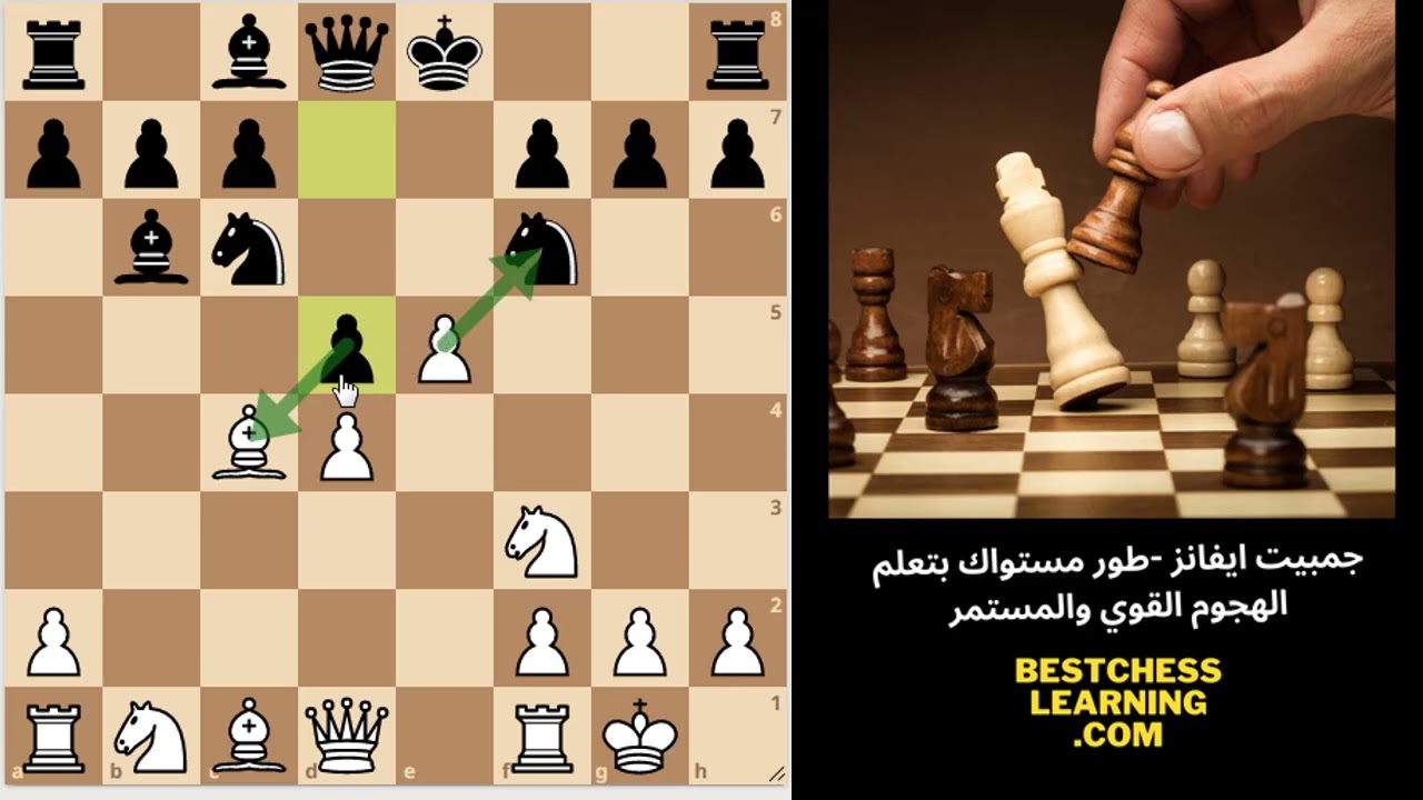 جمبيت ايفانز هجوم قوي ومستمر- تفريع من الافتتاح الايطالي -Evans Gambit