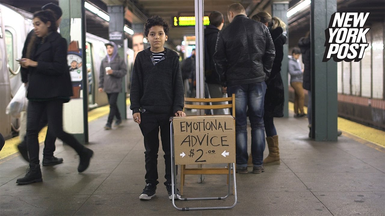 11-Year-Old Kid Gives Emotional Advice on Subway Platform | New York Post