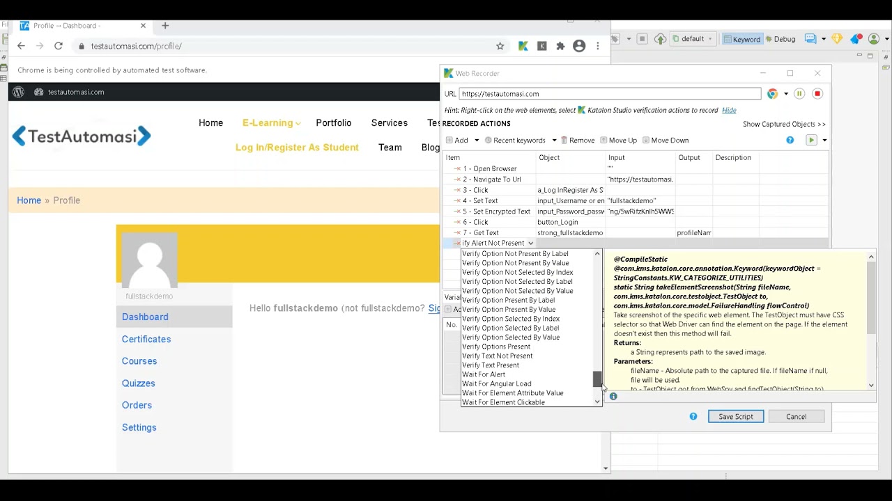 Web UI Automation Using Katalon Studio
