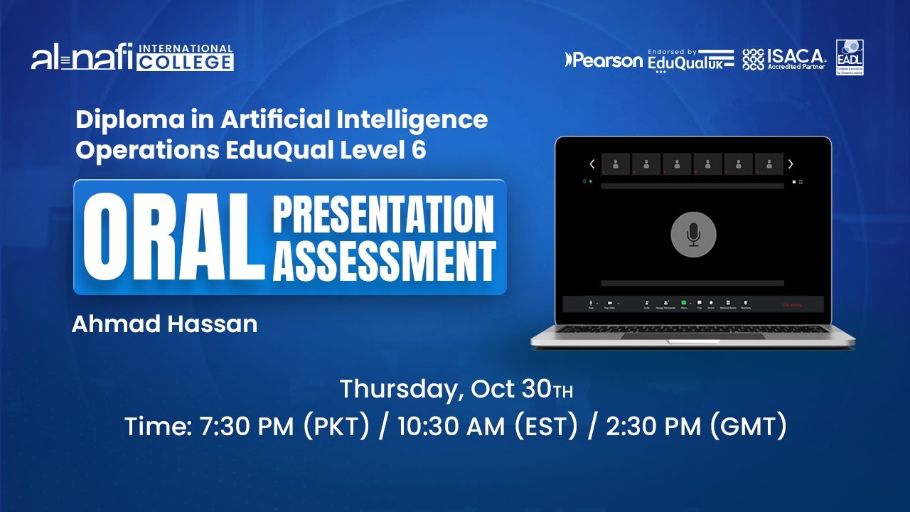 🔴LIVE - Al Nafi EduQual Diploma Oral Presentation Assessment | Ahmad Hassan