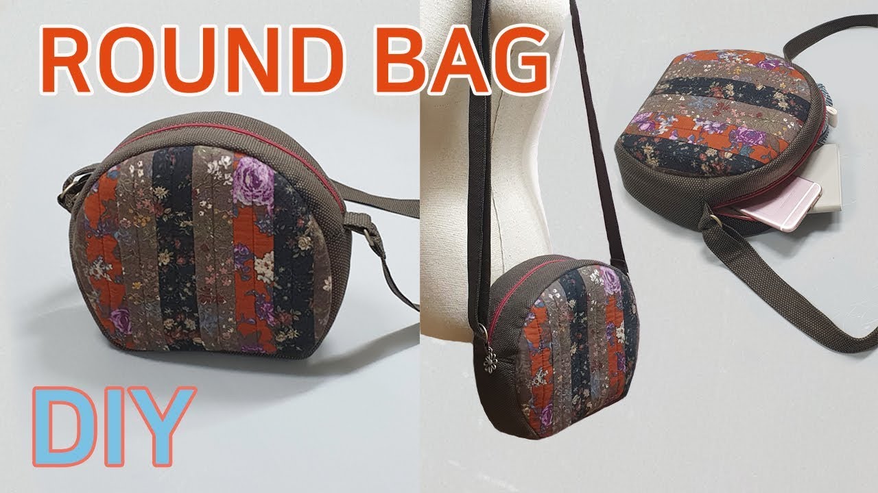 DIY Make a round bag/Patchwork round bag/간단한 패치워크로 만든 백/귀여운 라운드백 만들기/Runde Patchwork-Tasche