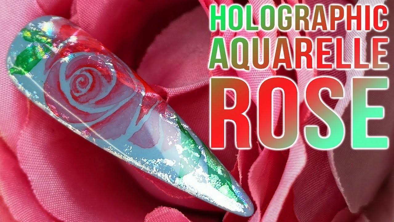 Holographic Aquarelle Rose with Foiling!
